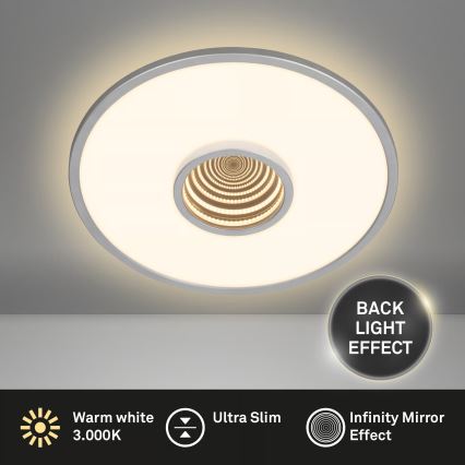 Briloner 3847014 - TORO LED griestu gaismeklis LED/18W/230V Ø 42 cm, matēts hroms