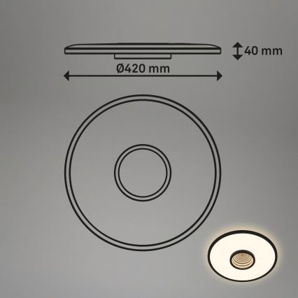 Briloner 3847015 - LED griestu lampa TORO LED/18W/230V Ø 42 cm melna