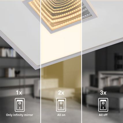 Briloner 3848014 - LED griestu lampa TORO LED/18W/230V 42x42 cm matēts hroms