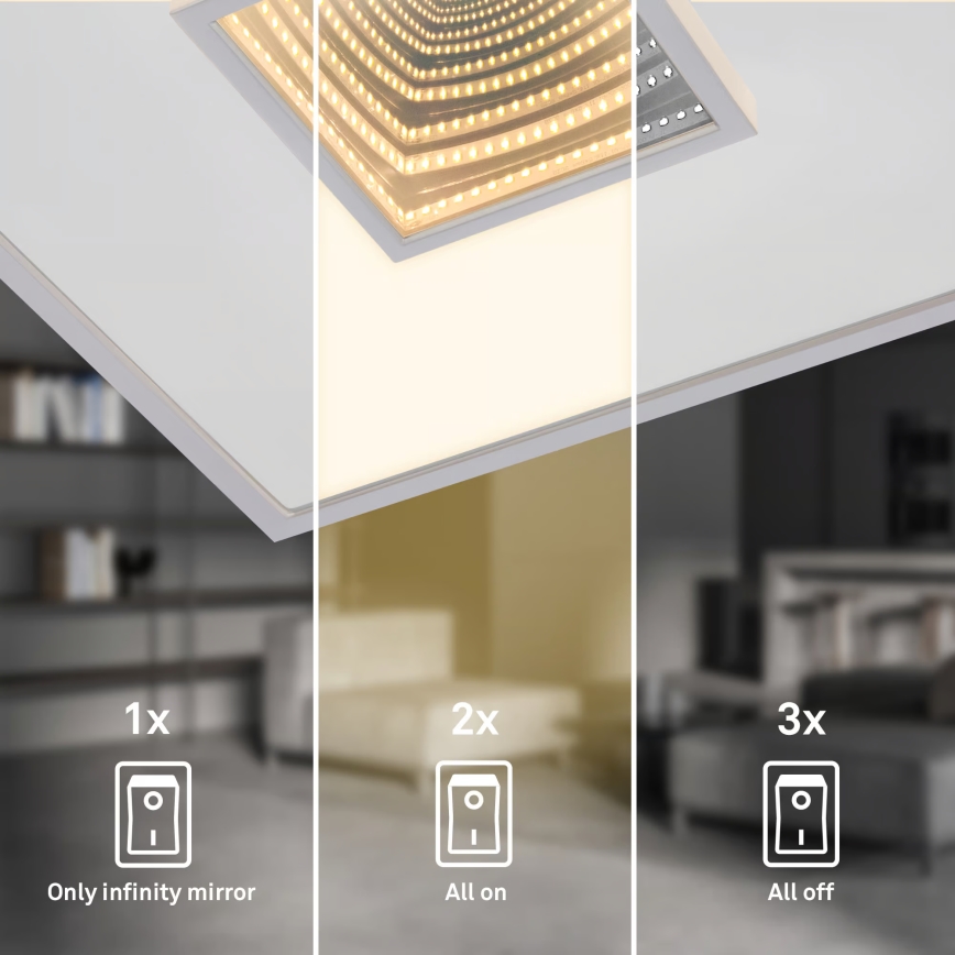 Briloner 3848014 - LED griestu lampa TORO LED/18W/230V 42x42 cm matēts hroms