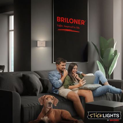 Briloner 3878011 - Uzlādējams LED sienas gaismeklis ar kustības un krēslas sensoru CHAT LED/3W/5V 2000 mAh bēšs