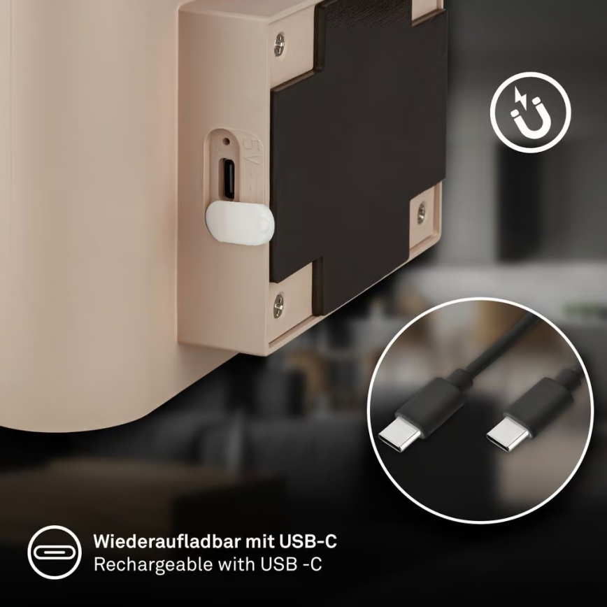 Briloner 3878011 - Uzlādējams LED sienas gaismeklis ar kustības un krēslas sensoru CHAT LED/3W/5V 2000 mAh bēšs