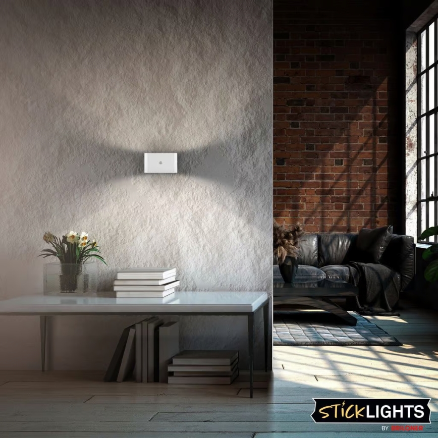 Briloner 3878016 - uzlādējams LED sienas gaismeklis ar kustības un krēslas sensoru CHAT LED/3W/5V 2000 mAh balts