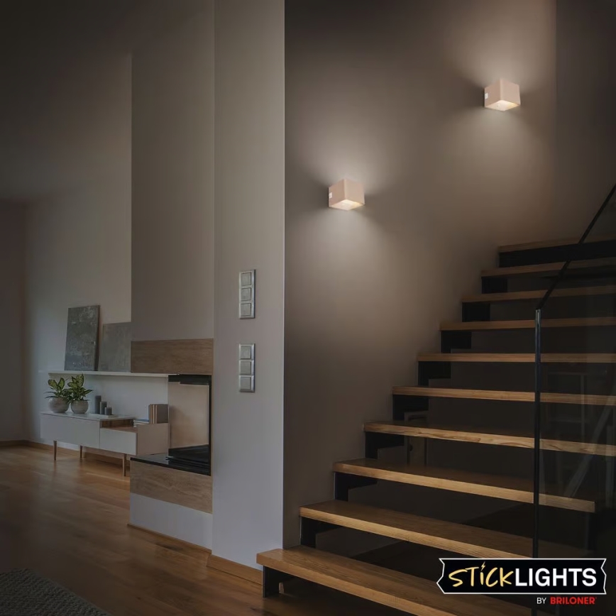 Briloner 3879011 - LED uzlādējams sienas gaismeklis ar kustības un krēslas sensoru BORRA LED/1,5W/5V 3600 mAh bēšs