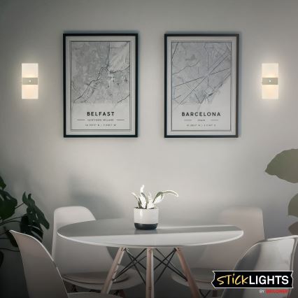 Briloner 3888012 - LED uzlādējams sienas gaismeklis ar kustības un krēslas sensoru AURA LED/2,5W/5V 1800 mAh matēts hroms