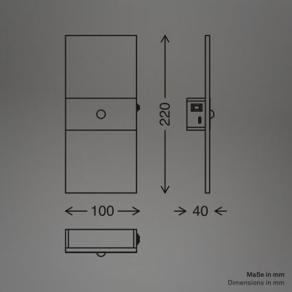 Briloner 3888012 - LED uzlādējams sienas gaismeklis ar kustības un krēslas sensoru AURA LED/2,5W/5V 1800 mAh matēts hroms