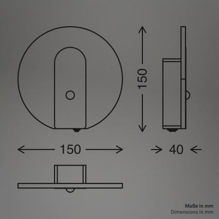 Briloner 3889012 - LED uzlādējams sienas gaismeklis ar kustības un krēslas sensoru TARO LED/2,5W/5V 1800 mAh matēts hroms
