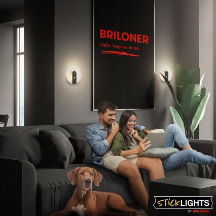 Briloner 3889015 - LED uzlādējams sienas gaismeklis ar kustības un krēslas sensoru TARO LED/2,5W/5V 1800 mAh melns