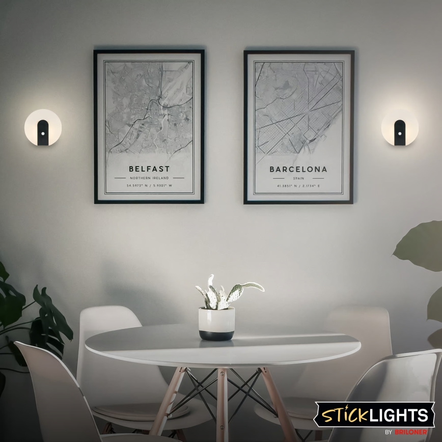 Briloner 3889015 - LED uzlādējams sienas gaismeklis ar kustības un krēslas sensoru TARO LED/2,5W/5V 1800 mAh melns