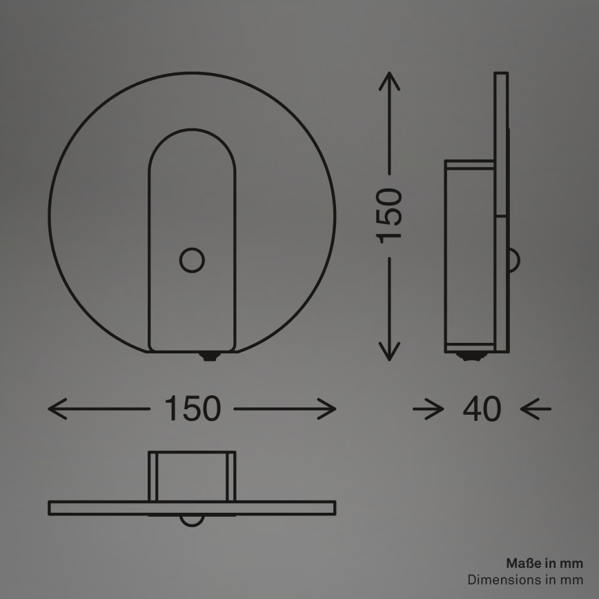 Briloner 3889015 - LED uzlādējams sienas gaismeklis ar kustības un krēslas sensoru TARO LED/2,5W/5V 1800 mAh melns