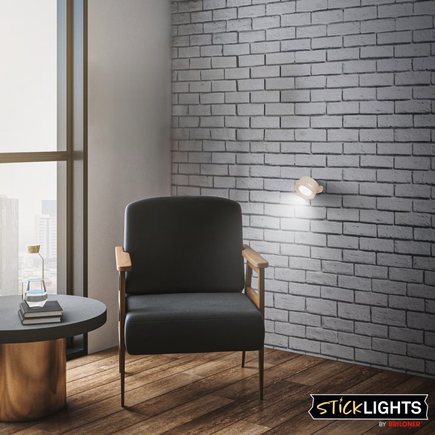 Briloner 3896011 - TARI LED uzlādējamais sienas gaismeklis ar regulējamu spilgtumu LED/1,6W/5V 1500 mAh bēšs