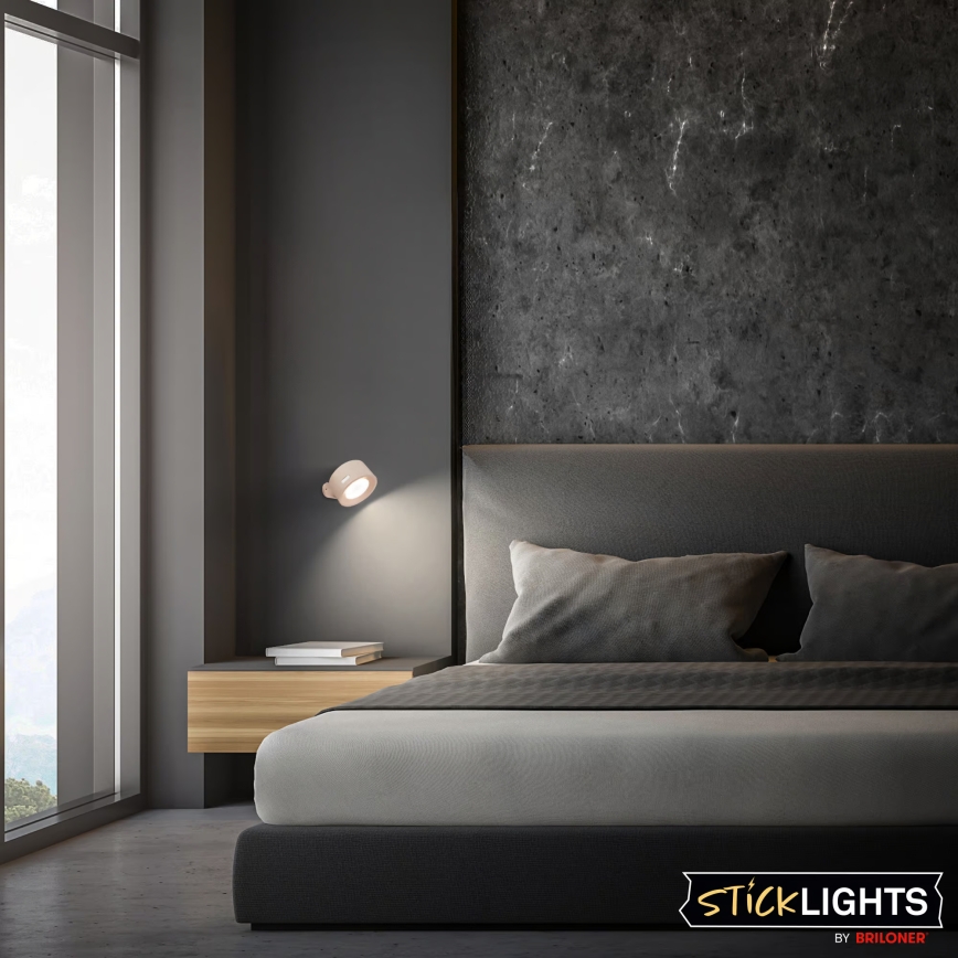 Briloner 3896011 - TARI LED uzlādējamais sienas gaismeklis ar regulējamu spilgtumu LED/1,6W/5V 1500 mAh bēšs