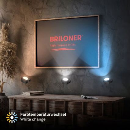 Briloner 3896015 - TARI LED sienas lampa ar regulējamu spilgtumu, uzlādējama, 1,6 W / 5 V, 1500 mAh, melna