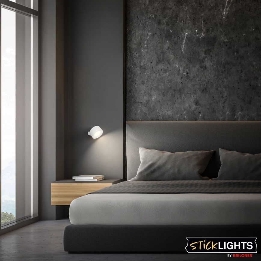 Briloner 3896016 - TARI uzlādējams sienas LED gaismeklis ar regulējamu spilgtumu LED/1,6W/5V 1500 mAh balts