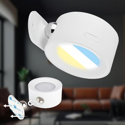 Briloner 3896016 - TARI uzlādējams sienas LED gaismeklis ar regulējamu spilgtumu LED/1,6W/5V 1500 mAh balts