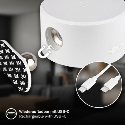 Briloner 3896016 - Regulējams uzlādējams LED sienas gaismeklis TARI LED/1,6W/5V 1500 mAh balts