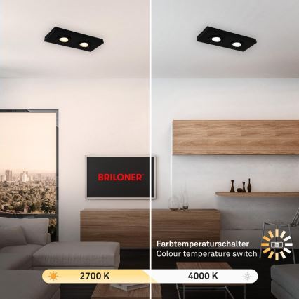Briloner 3996025 - LED Starmetis CTS 2xLED/4W/230V 2700/4000K melna