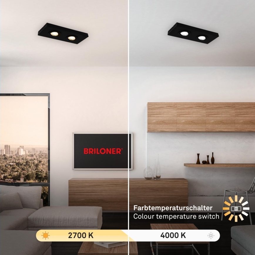 Briloner 3996025 - LED Starmetis CTS 2xLED/4W/230V 2700/4000K melna