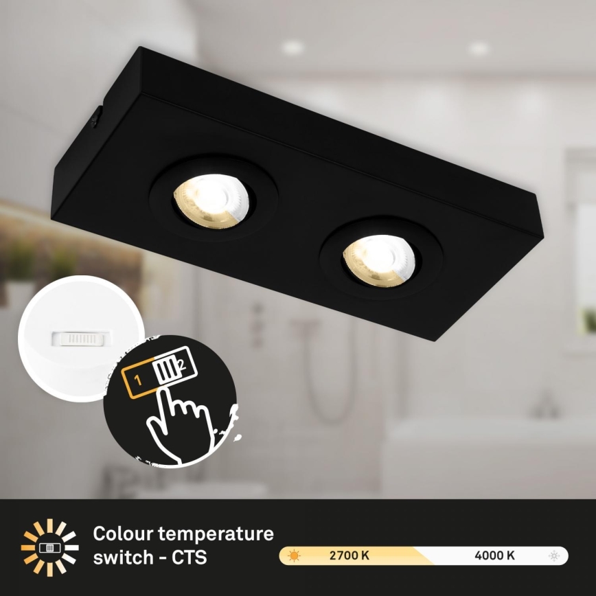 Briloner 3996025 - LED Starmetis CTS 2xLED/4W/230V 2700/4000K melna