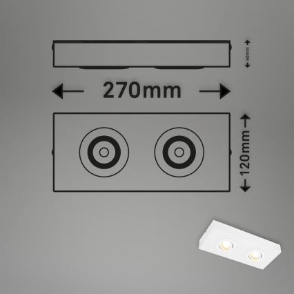 Briloner 3996026 - LED Starmetis CTS 2xLED/4W/230V 2700/4000K balta