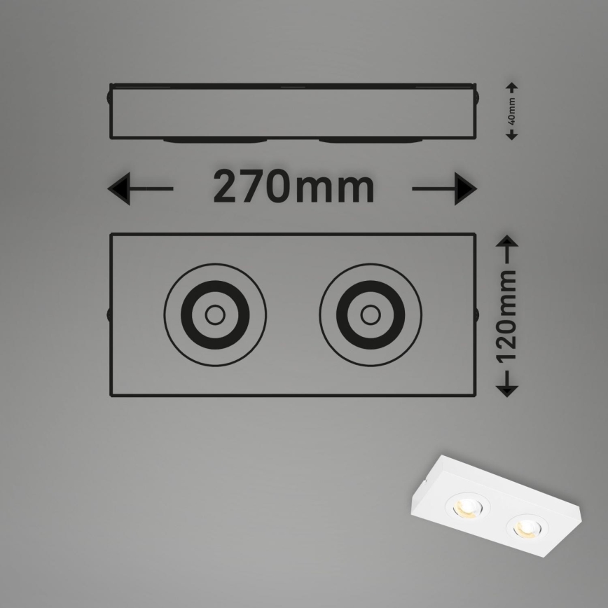 Briloner 3996026 - LED Starmetis CTS 2xLED/4W/230V 2700/4000K balta