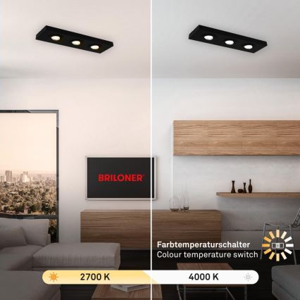 Briloner 3996035 - LED Starmetis CTS 3xLED/4W/230V 2700/4000K melna