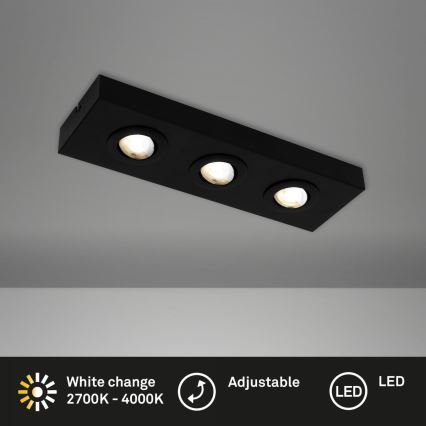 Briloner 3996035 - LED Starmetis CTS 3xLED/4W/230V 2700/4000K melna