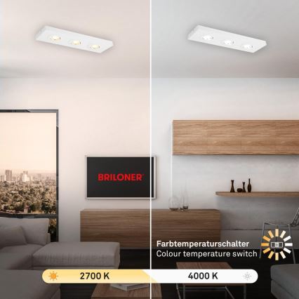 Briloner 3996036 - LED Starmetis CTS 3xLED/4W/230V 2700/4000K balta