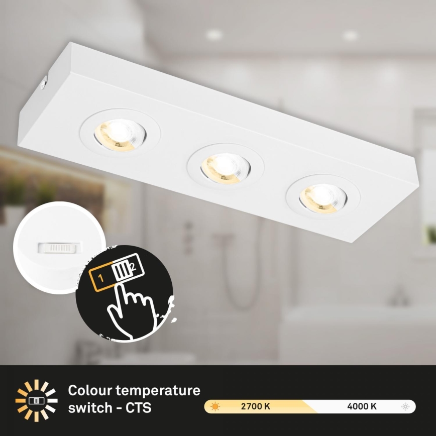 Briloner 3996036 - LED Starmetis CTS 3xLED/4W/230V 2700/4000K balta