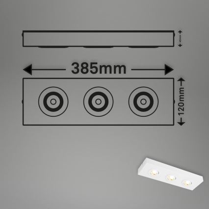 Briloner 3996036 - LED Starmetis CTS 3xLED/4W/230V 2700/4000K balta