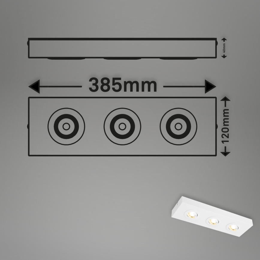 Briloner 3996036 - LED Starmetis CTS 3xLED/4W/230V 2700/4000K balta