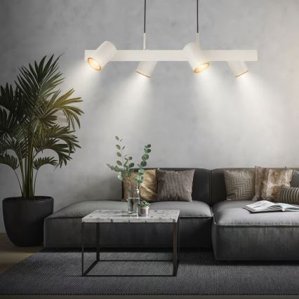 Briloner 4058044 - Pakaramā lampa ERA uz kabeļa 4xGU10/10W/230V krēmkrāsaina