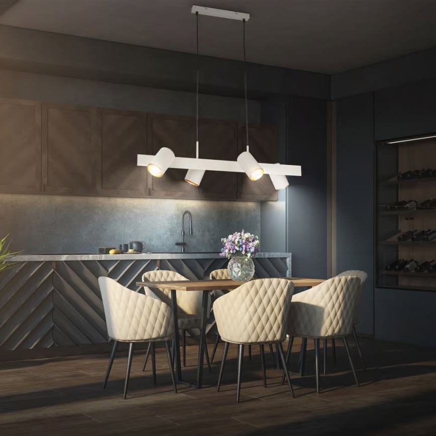 Briloner 4058044 - Pakaramā lampa ERA uz kabeļa 4xGU10/10W/230V krēmkrāsaina