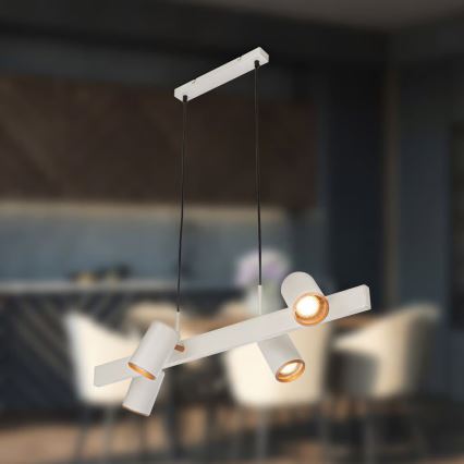 Briloner 4058044 - Pakaramā lampa ERA uz kabeļa 4xGU10/10W/230V krēmkrāsaina