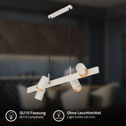 Briloner 4058044 - Pakaramā lampa ERA uz kabeļa 4xGU10/10W/230V krēmkrāsaina