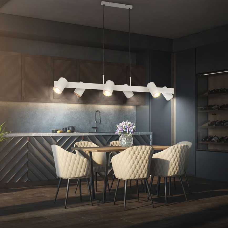 Briloner 4058064 - piekaramā lustra ERA uz troses, 6x GU10/10W/230V, krēmkrāsaina