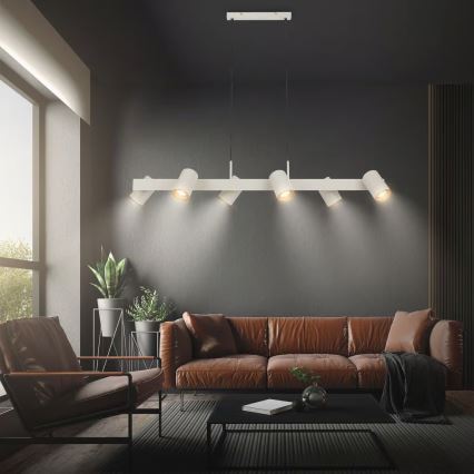 Briloner 4058064 - piekaramā lustra ERA uz troses, 6x GU10/10W/230V, krēmkrāsaina