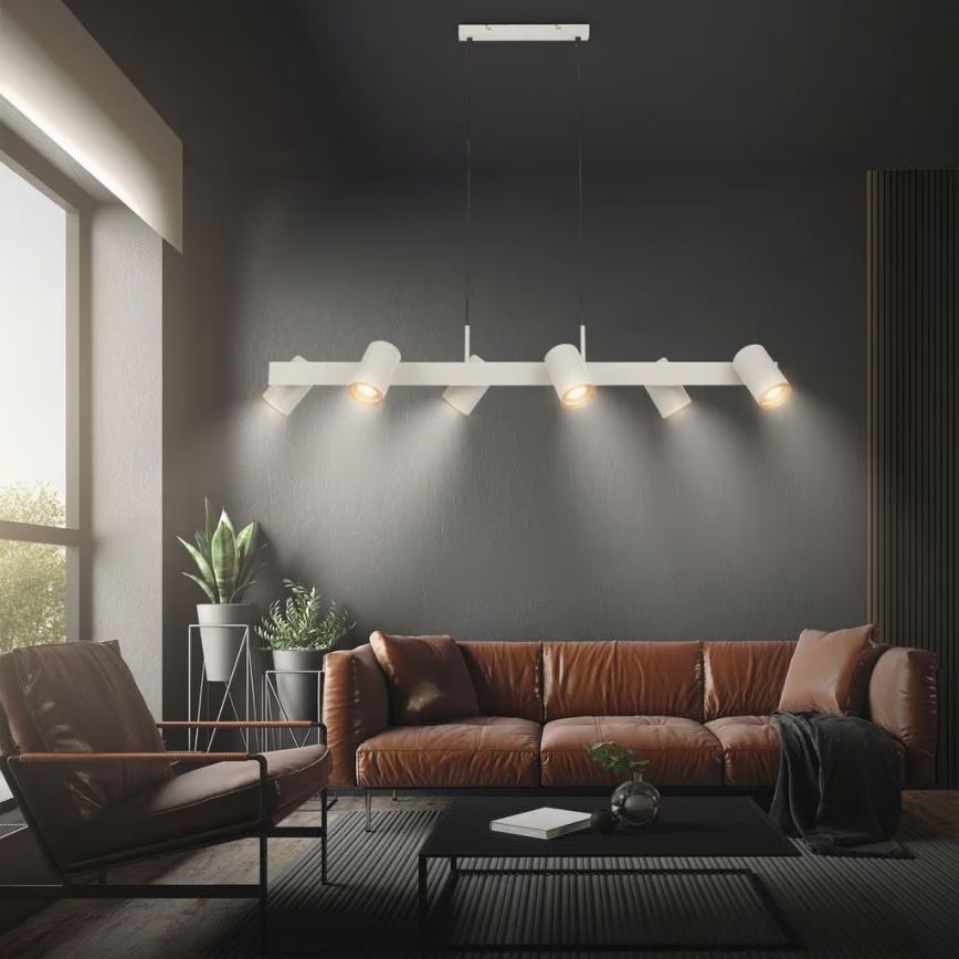 Briloner 4058064 - piekaramā lustra ERA uz troses, 6x GU10/10W/230V, krēmkrāsaina