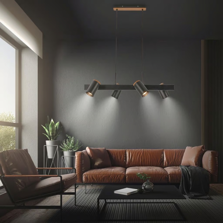 Briloner 4059045 - Lustrs ERA uz kabeļa, 4xGU10/10W/230V, melns