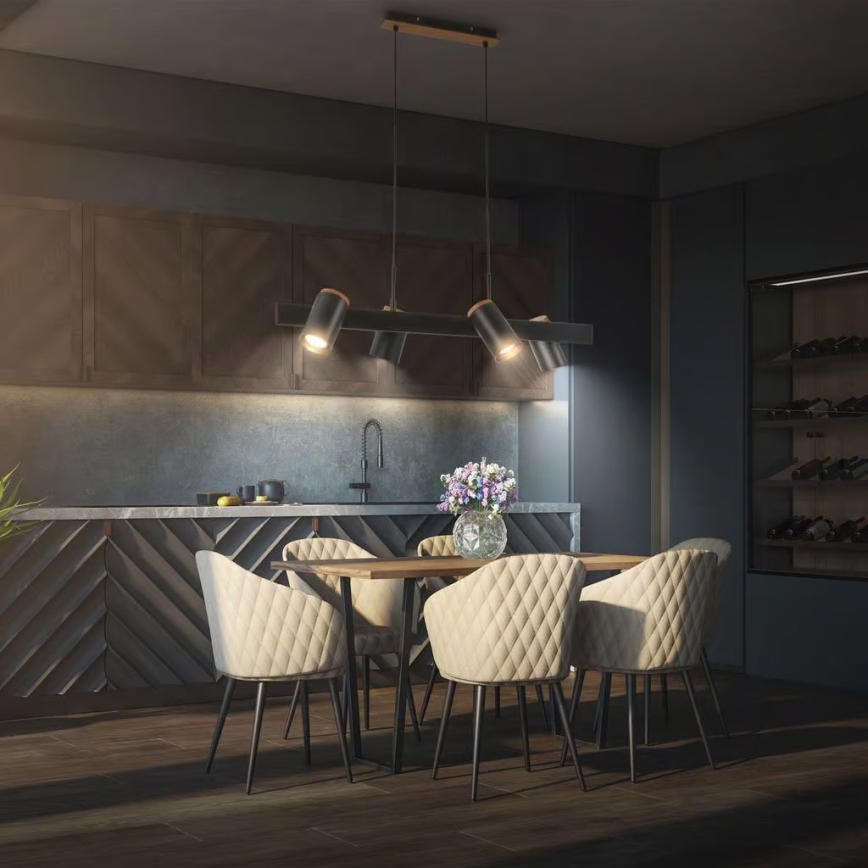 Briloner 4059045 - Lustrs ERA uz kabeļa, 4xGU10/10W/230V, melns