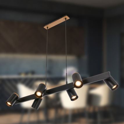 Briloner 4059065 - ERA lustra uz stieples 6xGU10/10W/230V melna