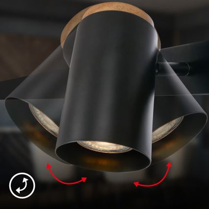 Briloner 4059065 - ERA lustra uz stieples 6xGU10/10W/230V melna