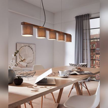 Briloner 4075-054 - Piekaramais gaismeklis uz kabeļa RHON 5xE14/25W/230V