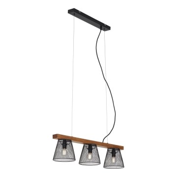 Briloner 4077-035 - Lustra ar auklu WOOD & STYLE 3xE14/25W/230V gumijkoks