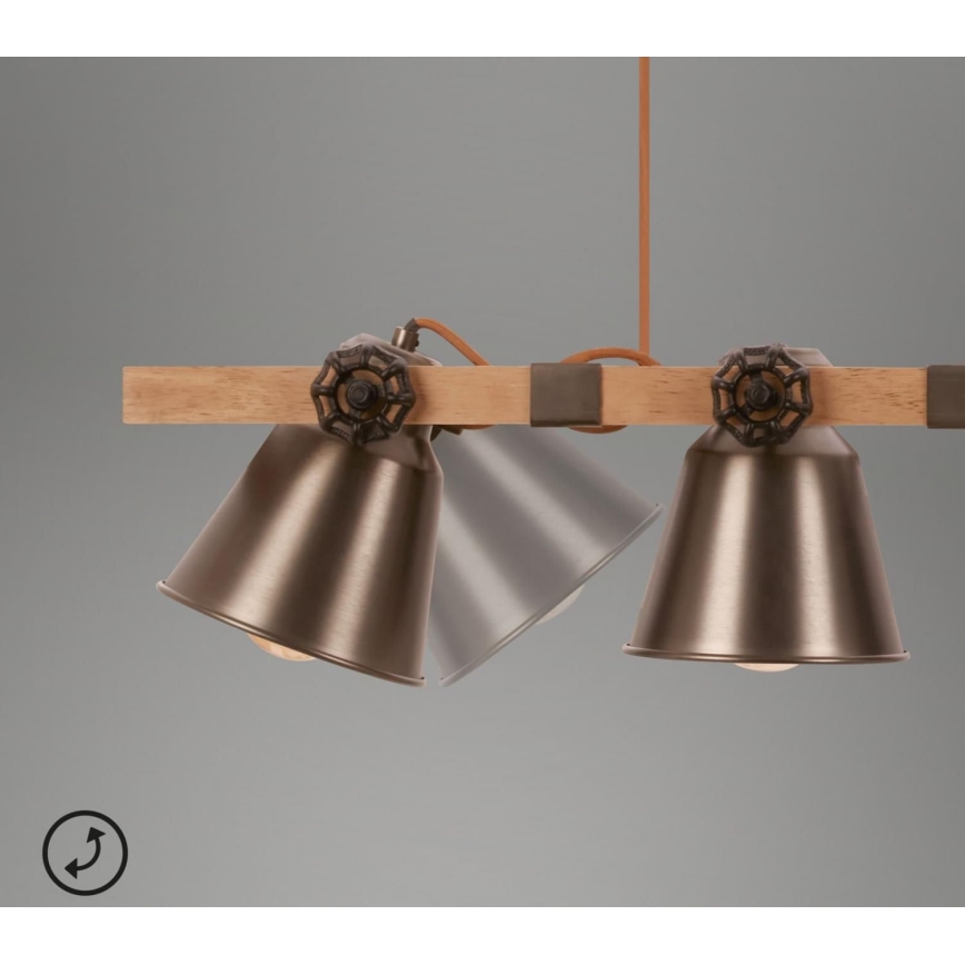 Briloner 4406-044 - Lustra ar auklu TALE 4xE27/40W/230V brūna