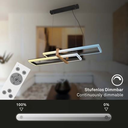 Briloner 4768015 - LED regulējama lustra uz troses LED/44W/230V 2700–6500K 100 cm + ar tālvadības pulti