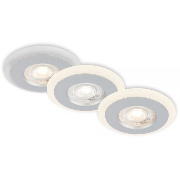 Briloner 7039034 - Komplekts 3x LED vannas istabas iebūvējamais griestu gaismeklis LED/5W/230V IP44 matēts hroms