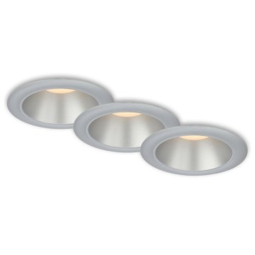 Briloner 7041-034 - KOMPLEKTS 3x LED Iegremdējama vannas istabas lampa LED/4,9W/230V IP44 sudraba