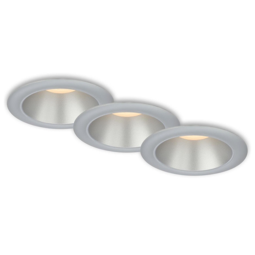 Briloner 7041-034 - KOMPLEKTS 3x LED Iegremdējama vannas istabas lampa LED/4,9W/230V IP44 sudraba