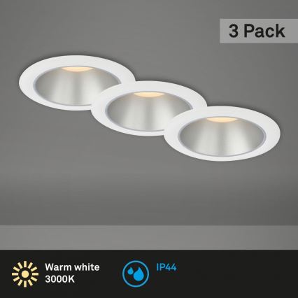 Briloner 7041-036 - KOMPLEKTS 3x LED Iegremdējama vannas istabas lampa LED/4,9W/230V IP44 balta